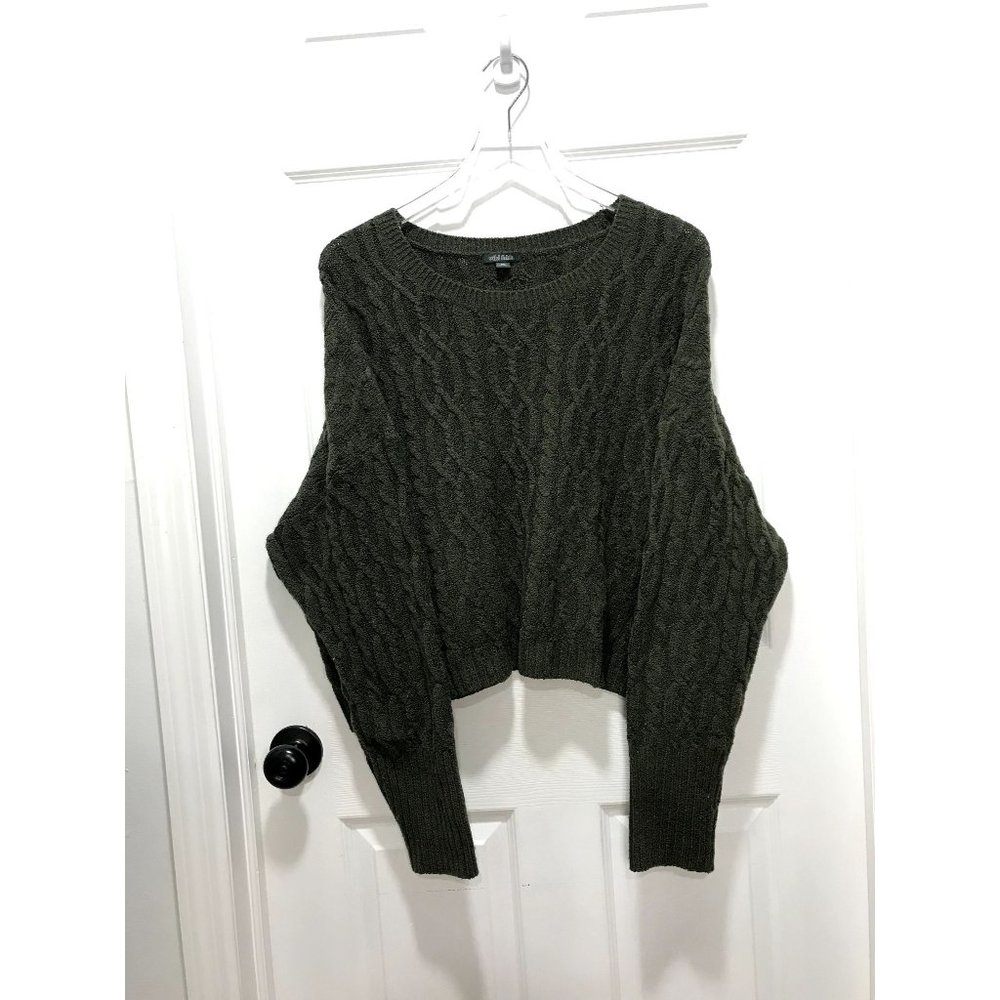 Wild Fable Cropped Forest Green Sweater Size XXL
